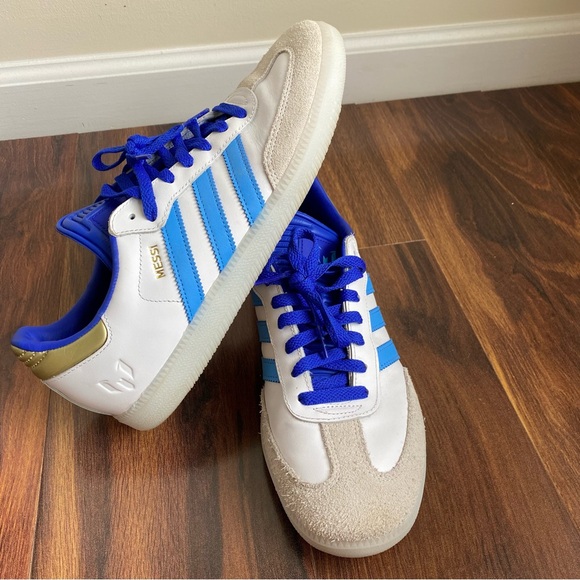 Adidas Samba x Lionel Messi Indoor Spark Gen10s 3550 Sneakers Blue White  Gold